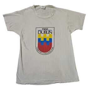 1988 Dublin Millennium Flag Vintage T-Shirt Size M